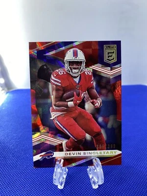 2020 Panini Donruss Elite - Red #10 Devin Singletary # /399 Bills Color Match - Image 1 of 2