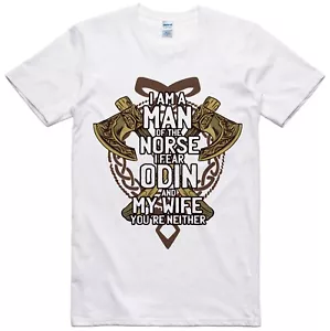 Funny Mens T Shirt Viking Norse Man Odin Gift Regular Fit 100% Cotton Tee - Picture 1 of 1