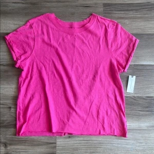 Anthropologie Pink T-Shirt Size S NWT Short Sleeve Crew Neck Lightweight Stretch - Picture 1 of 11