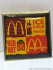 McDonald's Lapel Pin Ice Cold Coca Cola Red Hot Fries Crew Employee Badge Vtg