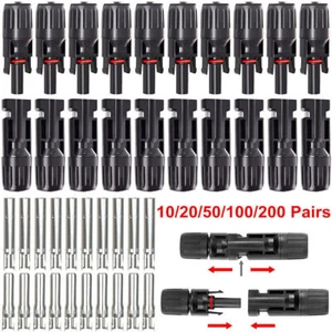 4/10/20/50/100/200 Paar Stecker Buchse Solar Kabel Stecker für DIY Solarpanel - Bild 1 von 22