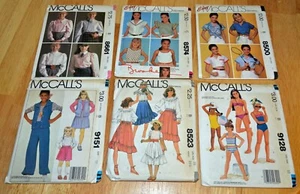 Mixed Lot of 6 Vintage McCall's Girl's Clothes Sewing Patterns Size 10 1980's - Picture 1 of 12