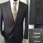 Statement Italy Confidence Mens Blazer 36S Charcoal Gray Wool Jacket Sportcoat