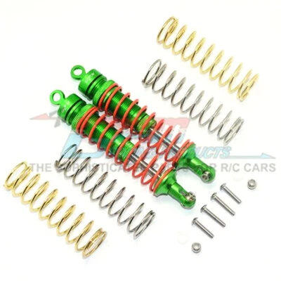 GPM Racing Aluminum Rear Adjustable Shocks 102mm Green : Rustler 4x4 - Image 1 of 4