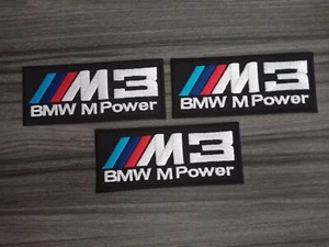 3 pcs BMW M POWER MotorSport Patch Iron on Embroidered or Sew on Shirt Jacket - Picture 1 of 6