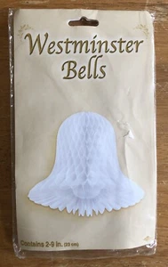 "Campanas Westminster vintage 1998 blancas de boda en panal 2-9"" The Beistle Co nuevas de stock" - Imagen 1 de 4