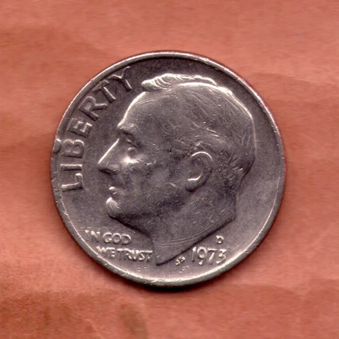 1973 D Circulated Roosevelt Dime Cover