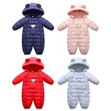 Newborn Baby Boy Girl Hooded Romper Jumpsuit Thick Winter Coat Outwear Outfits