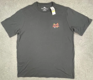 Tommy Bahama Christmas Shirt Mens Medium Black Coal Very Merry Mary Cocktail - Picture 1 of 16
