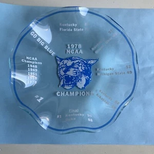 1978 NCAA Champions Glass Candy Dish Kentucky Wildcats Basketball - Picture 1 of 3