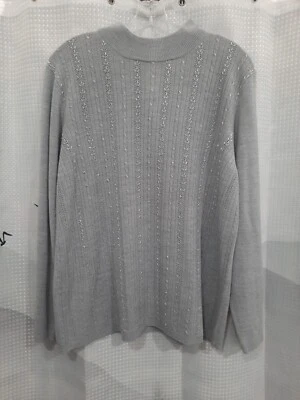 Draper's & Damon's Mujer XL Manga Larga Gris Acrílico 1/4 Cremallera Trasera... Foto 1 de 4