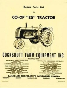 Manual de lista de piezas de reparación de tractor Cockshutt CO-OP E5 - Imagen 1 de 1