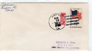 US Scott two cent Bisect with 4c Flag on cover Empire , La.  1963 - Picture 1 of 2