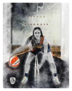 Caitlin Clark 'Strong' 8x10 Art Photo Print John Rudolph Signed Houston Rockets - Bild 1 von 2