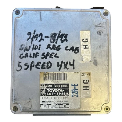 TOYOTA 1990-1993 PICKUP 2.4L 89661-35650 MOTOR COMPUTADOR ECU ECM PCM - Imagem 1 de 3