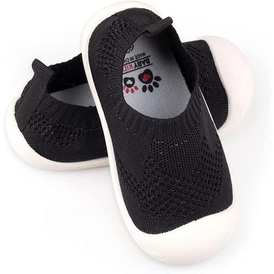 Baby's First Walking Shoes, Soft Rubber Sole Infant Size 5, Mesh Non-Slip, Black - Imagem 1 de 4
