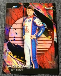 2024 Topps Finest Formula 1 F1 Red /15 Black Roman Stanek Rookie Chrome #138 - Picture 1 of 2
