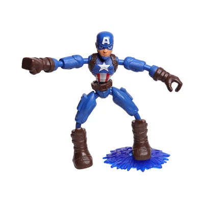 Figura Marvel Bend And Flex Capitán América 2019 6" con base extraíble Foto 1 de 4