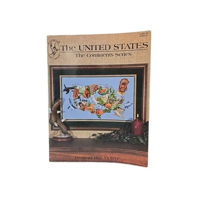 United States Continents Series Cross Stitch Chart 1994 Mike Vickery Pegasus - Image 1 of 3