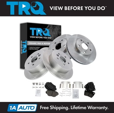 TRQ Brake Pad & Rotor Kit Ceramic Fits 2004-2005 Toyota RAV4 - Image 1 of 4