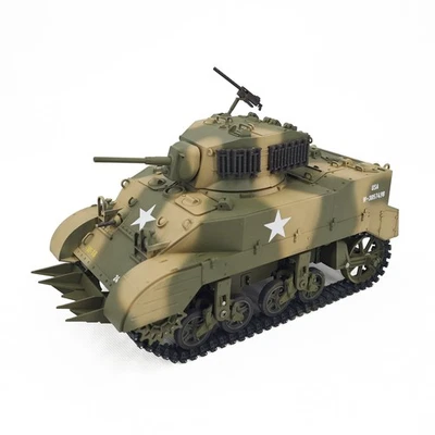 1/16 Scale Rc US M5A1 Stuart Light Tank Barrel Recoil & 360 Turret Western Camo - Image 1 of 4
