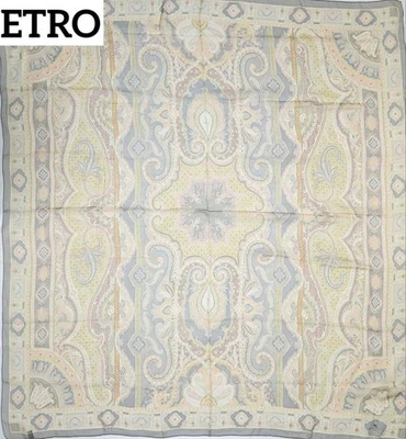 Bufanda Etro Grande Seda Chifón Paisley Patrón Talla 51.9 pulgadas × 51.9 pulgadas usada en Japón Foto 1 de 4