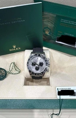 2025 Rolex Daytona 40mm 126519LN White Gold Oysterflex Silver Ghost Dial Unworn - Image 1 of 2