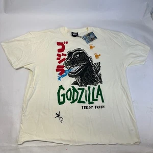 New with Tags Teddy Fresh Godzilla Battle of the Beasts Graphic T-Shirt Cream XL - Picture 1 of 16