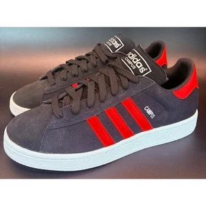 Adidas Original Campus schwarz Wildleder Herren Turnschuhe Größe 10 rot weiß Low Tops - Bild 1 von 8