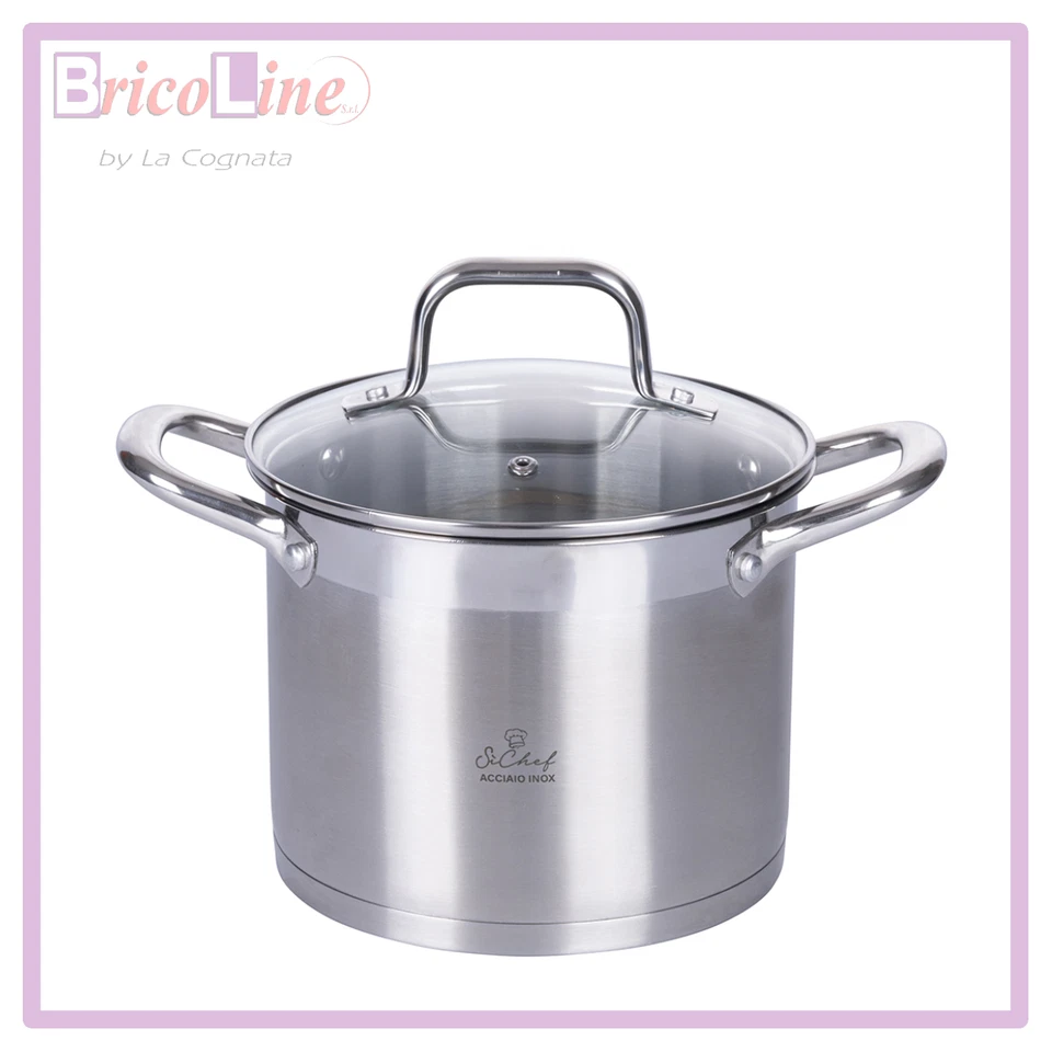 PENTOLA ACCIAIO CON COPERCHIO CM.20X16 GALILEO - Immagine 1 di 1