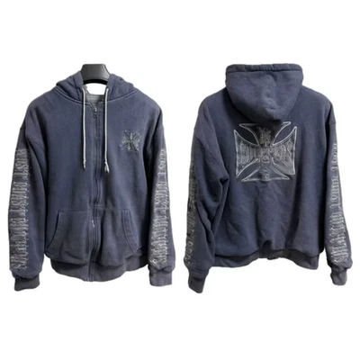 Sudadera con capucha bordada con cremallera West Coast Choppers para hombre azul marino ropa de calle pesada Foto 1 de 4
