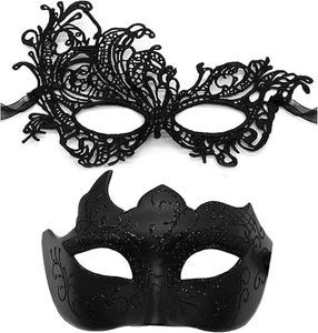 Couple Masquerade Mask for Women Men Shiny Venetian Mask Halloween Mask for Part - Picture 1 of 7