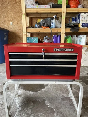Craftsman 3 Drawer Intermediate Chest / Middle Tool Box Sears USA Red - Image 1 of 4