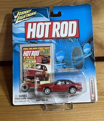 JOHNNY LIGHTNING HOT ROD MAGAZINE #6 1987 Ford Mustang GT 5.0,  1:64 Scale RED - Image 1 of 4