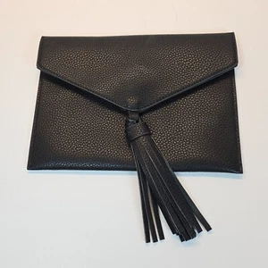 Replacement Black Tassled Clutch With Snap-on Back Attachment & Magnetic Closure - Picture 1 of 7