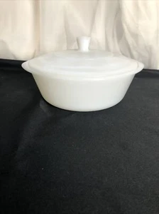 Cazuela vintage Glasbake totalmente blanca cubierta de vidrio con leche 2 cuartos usada en excelente estado - Imagen 1 de 6
