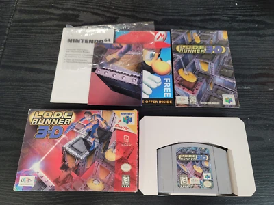 Lode Runner 3-D N64 Complete In Box CIB Great Shape Nintendo 64 With Poster - Image 1 of 4