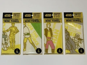 JUEGO DE 4 MINI TOALLAS STAR WARS DE SUNTORY JAPÓN *TOTALMENTE NUEVO - Imagen 1 de 10