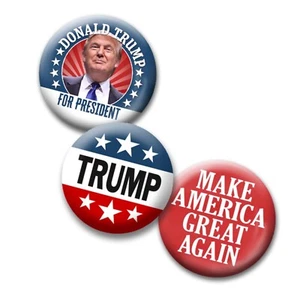 3 Buttons - 1.5" Donald Trump Pins - 2024 Election President MAGA - Picture 1 of 3