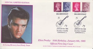 GB Stamps Souvenir Cover 50th Birthday Elvis Presley, music, guitar, rock 1985 - Picture 1 of 1