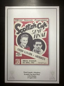 1952-53 Third Lanark v Aberdeen Scottish Cup Semi Final Programme PRINT - Picture 1 of 1