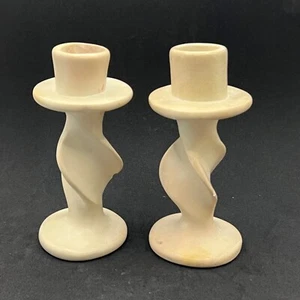 Pair of Rookwood Pottery Candlesticks, Off White / Ivory - Picture 1 of 12