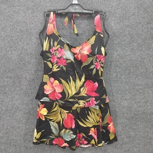 JAMAICA BAY SWIMSUIT TANKINI BLACK SIZE 10 Floral - Picture 1 of 16