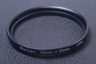 ✅ VIVITAR GENUINE STEP UP RING 52MM TO 55MM FILTER ADAPTER SCREW 18-3 - Image 1 of 2