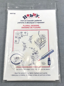 Floral Design Iron-On Transfer Stamp Patterns Embroidery*Fabric Painting*Marker