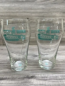 Mickeys Really Swell Diner, 6.5" Soda Milkshake Glass Lot of 2, RARE 50's Diner - Picture 1 of 3