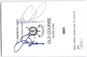 JACK NICKLAUS and ARNOLD PALMER Signed St. Andrews Scorecard JSA & PSA Certified - Picture 1 of 1