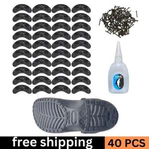 Heel Plates Shoe Heel Taps Sole Heel Repair Pad Rubber Pads 40 PCS Black Aps Ti - Picture 1 of 10
