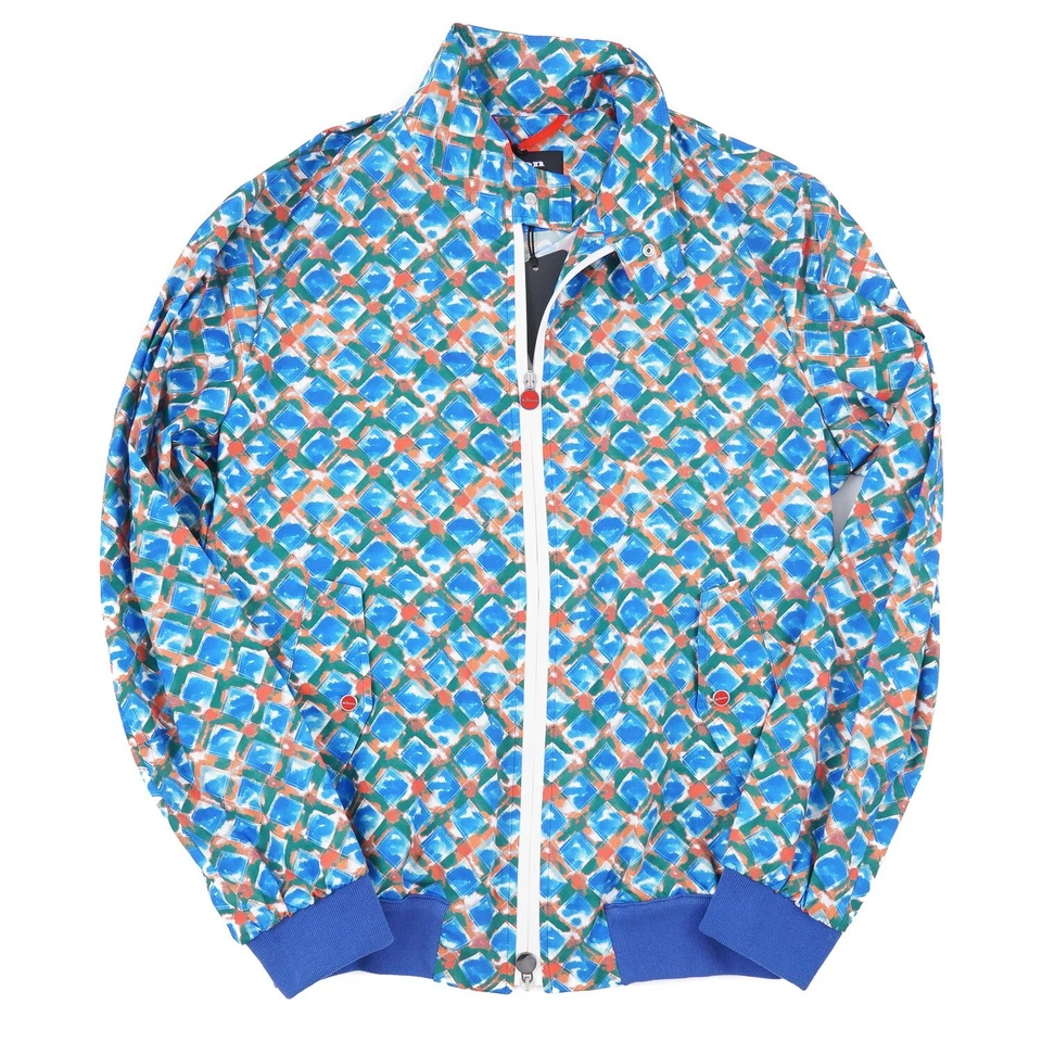 Jaqueta bombardeiro Kiton leve embalável repelente de água impressa M (Eu50) nova com etiquetas - Imagem 1 de 4