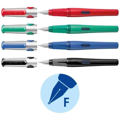 PELIKAN Schulfüller Pelikano F fein Rechtshänder | Eratzfeder | Patronen [wählba